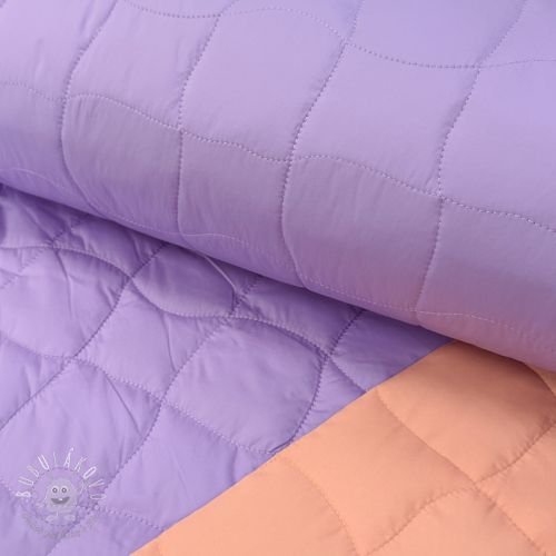 Prešívaná látka Graphic square lilac apricot