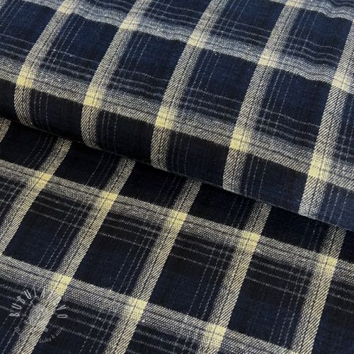 Scottish Check YARN DYED BRUSHED navy