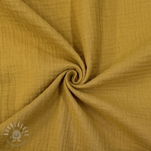 Dvojitá gázovina/mušelín dark ochre