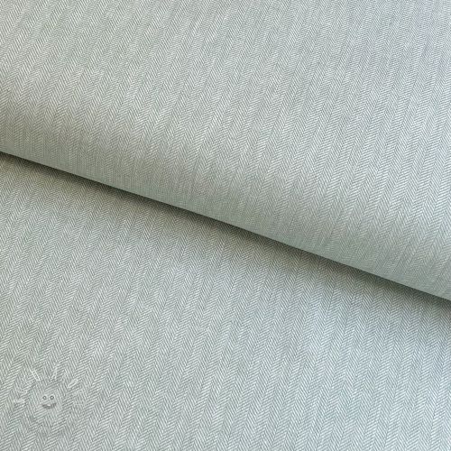 Ľan s bavlnou Fishbone light mint