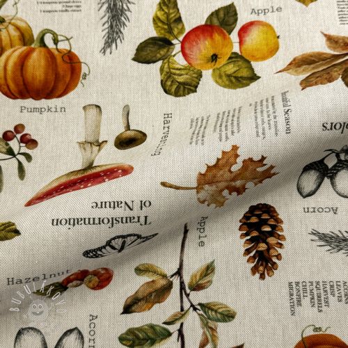 Dekoračná látka Linenlook Fall Harvest Recipe digital print