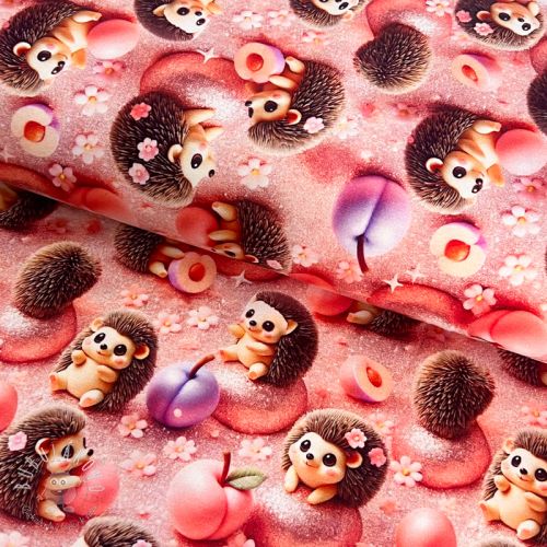 Úplet Glittery hedgehog design B digital print