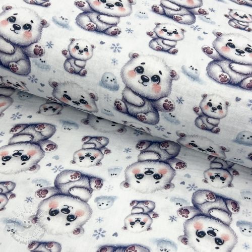 Dvojitá gázovina/mušelín Little friends design A digital print
