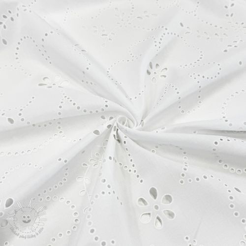 Bavlnená látka VOILE Puffy white