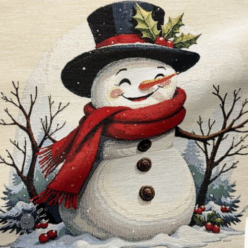 Dekoračná látka GOBELIN PREMIUM Happy Snowman PANEL