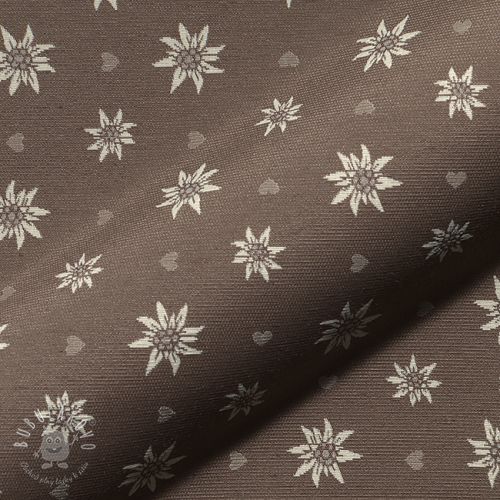 Dekoračná látka jacquard DOUBLE FACE Landhaus Edelweiss taupe