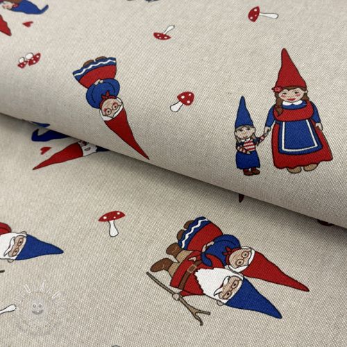 Dekoračná látka Linenlook Gnome Family