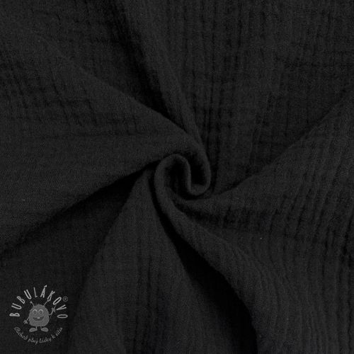 Dvojitá gázovina/mušelín black ORGANIC