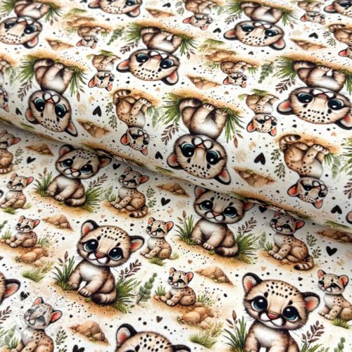 Úplet Wildlife doll eyes design A digital print
