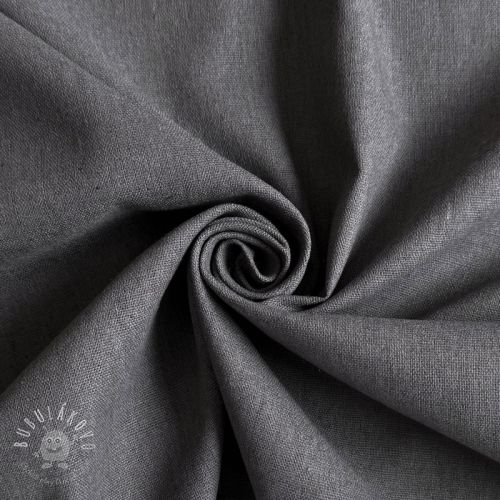 Bavlnená látka s ľanom PREMIUM dark grey