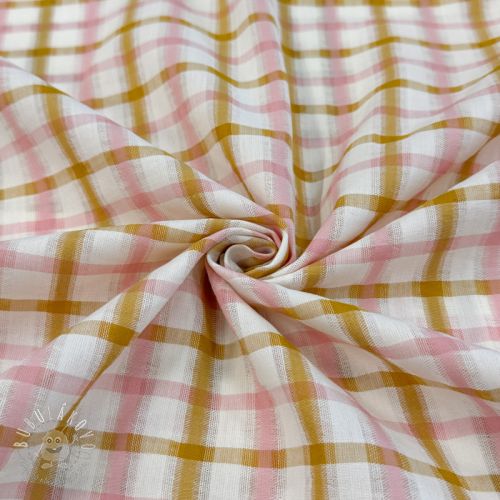 Bavlnená látka SEERSUCKER YARN DYED Checks ecru