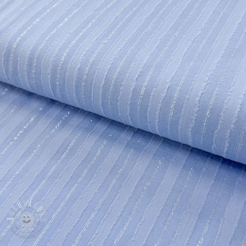Bavlnená látka VOILE LUREX Stripes light blue
