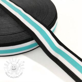 Guma hladká 3 cm Side stripe mint