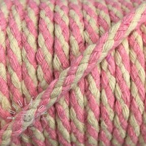 Bavlnená šnúra 5 mm light pink ecru