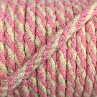 Bavlnená šnúra 5 mm light pink ecru