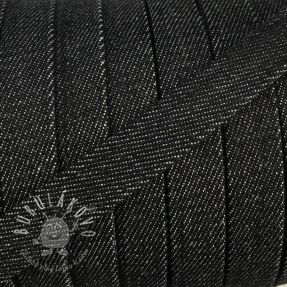 Bavlnená šnúra plochá 15 mm Denim black