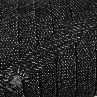Bavlnená šnúra plochá 15 mm Denim black