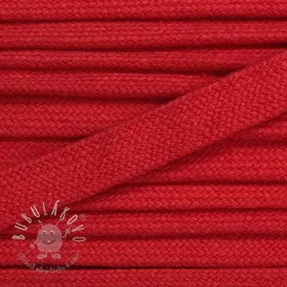 Bavlnená šnúra plochá 13 mm červená