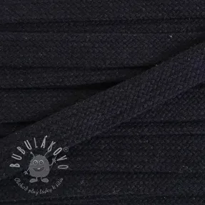 Bavlnená šnúra plochá 13 mm čierna