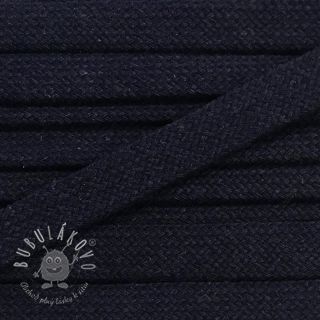 Bavlnená šnúra plochá 13 mm modrá temná