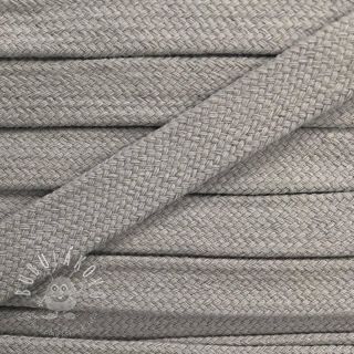 Bavlnená šnúra plochá 13 mm sivá bledá