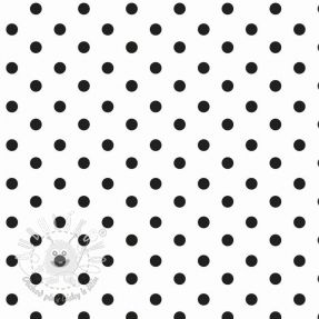 Bavlnená látka Dots white/black