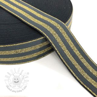 Guma hladká 4 cm LUREX GOLD dark grey