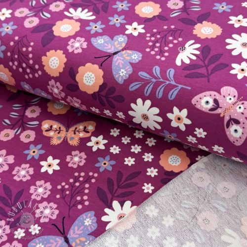 Teplákovina Flowers Azriel fuchsia