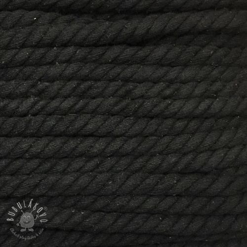 Bavlnená šnúra točená 12 mm čierna