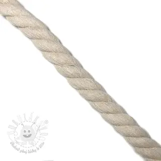Bavlnená šnúra točená 2,5 cm cream