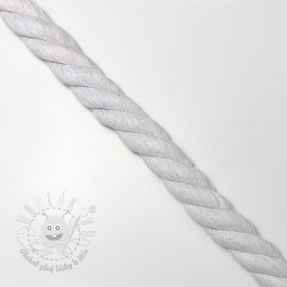 Bavlnená šnúra točená 2,5 cm white
