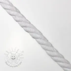 Bavlnená šnúra točená 2,5 cm white