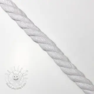 Bavlnená šnúra točená 2,5 cm white
