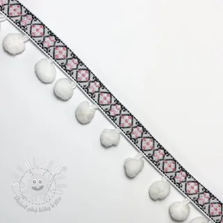 Lemovacia bambuľka JACQUARD white