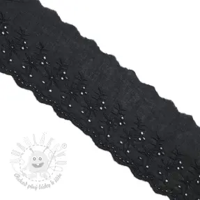 Krajka Double flower black