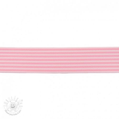 Guma hladká 4 cm Stripe light pink