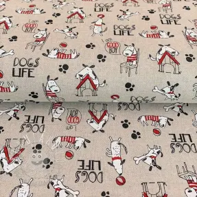Dekoračná látka Linenlook Dogs life