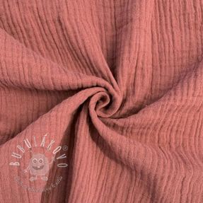 Dvojitá gázovina/mušelín mauve GOTS