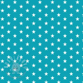 Bavlnená látka Petit stars turqouise