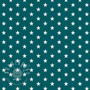 Bavlnená látka Petit stars petrol