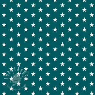 Bavlnená látka Petit stars petrol
