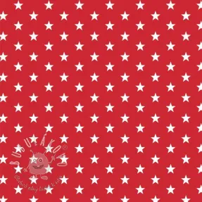 Bavlnená látka Petit stars red