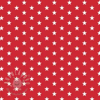 Bavlnená látka Petit stars red