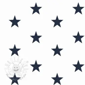 Bavlnená látka Stars white/navy