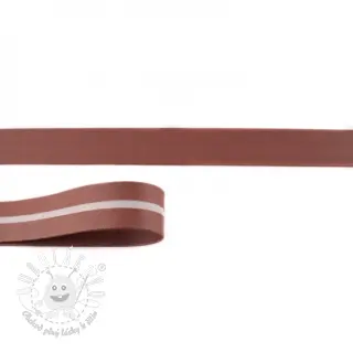 Šikmý prúžok umelá koža hnedá