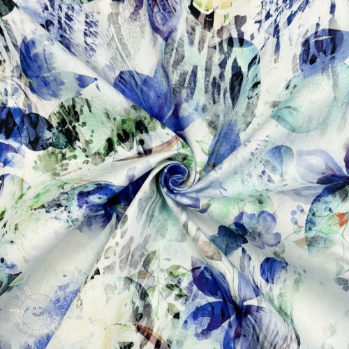 Bavlnená látka SATIN Maui blue digital print