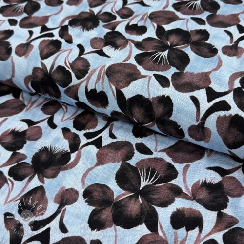 Viskóza s ľanom Lotus design A digital print