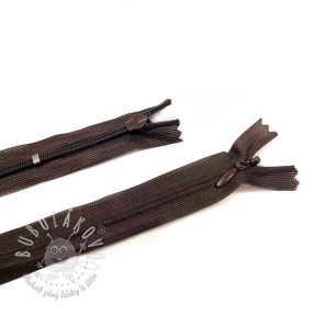 Zips krytý nedeliteľný 25 cm brown