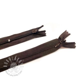 Zips krytý nedeliteľný 25 cm brown