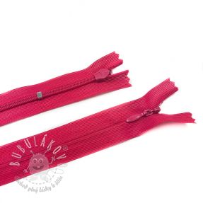 Zips krytý nedeliteľný 25 cm fuchsia